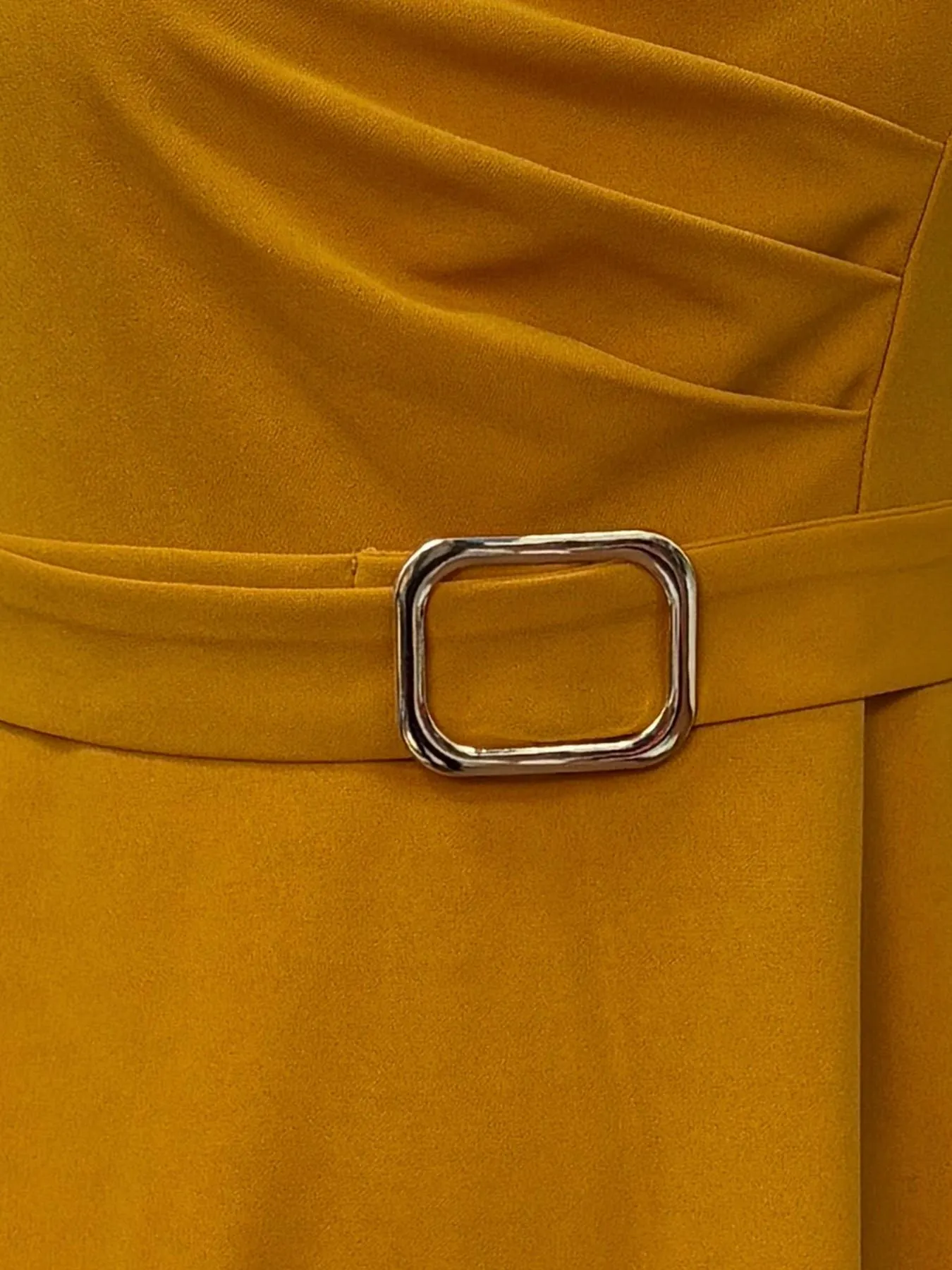 Summer Camel Bubble Sleeve Midi Dress, Slim-Fitting A-Line with Waist Belt, Elegant Chic Everyday Office Wear, Perfect for Church Weddings