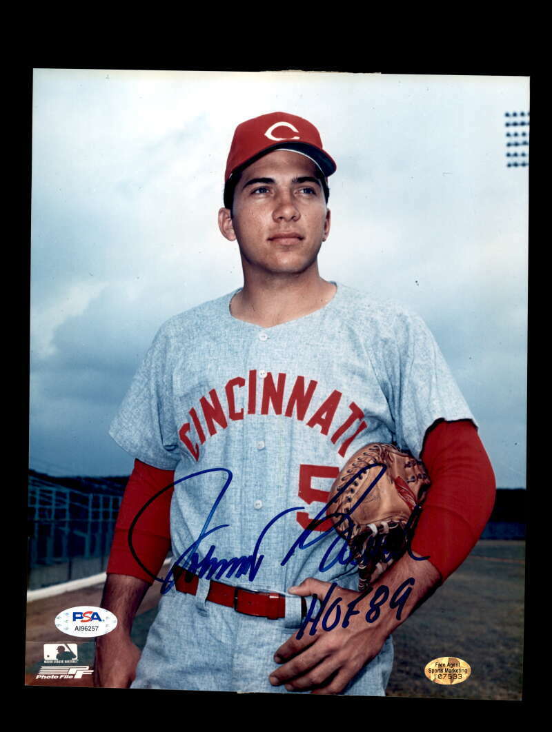 Johnny Bench PSA DNA Coa Signed 8x10 HOF 89 Photo Poster painting Autograph