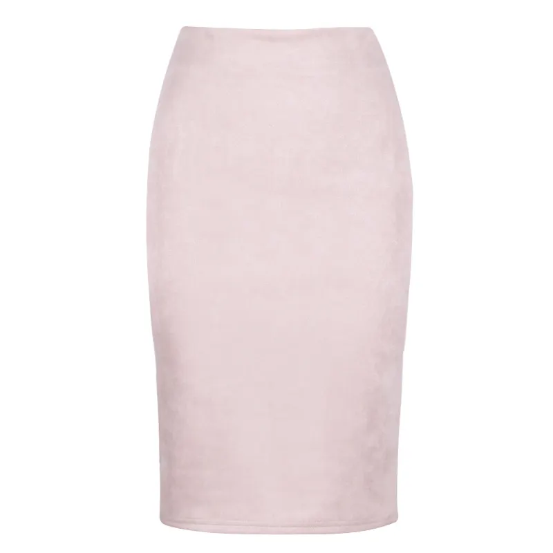 Churchf Churchf Skirt Solid Color Split Deer Skin Velvet Skirt High Purse Hip Thin Versatile Skirt
