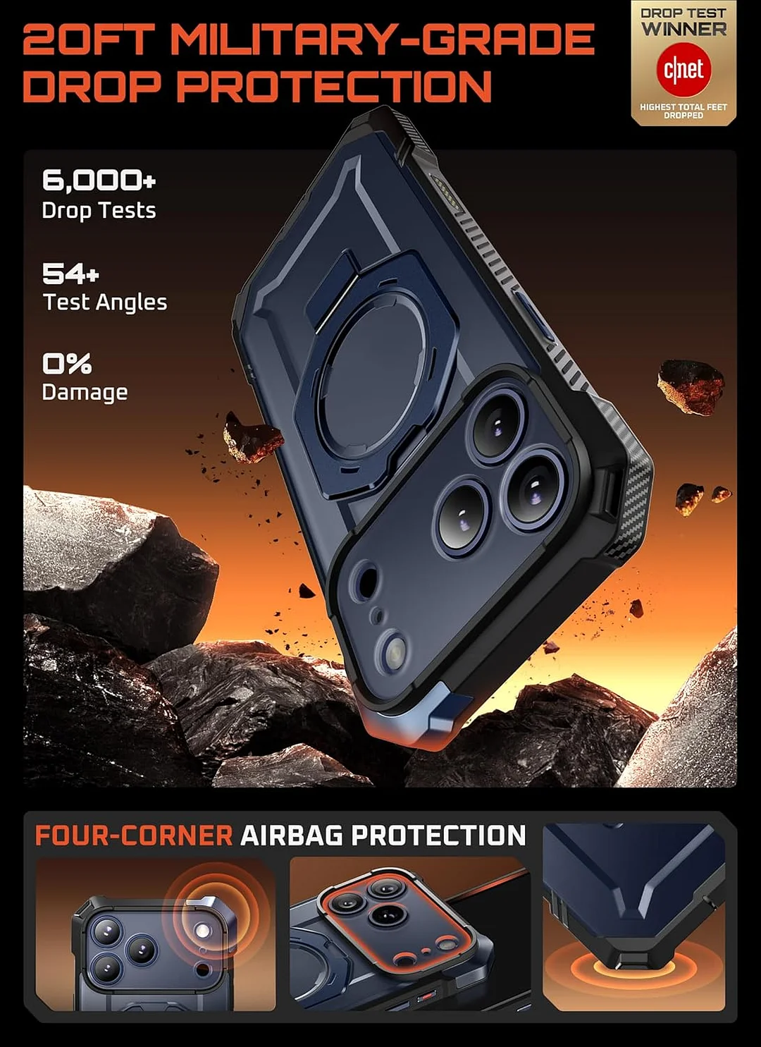 Compatible with iPhone 17 Pro Max Case with Kickstand (Unicorn Beetle Grip), [Camera Control Cover] [MagSafe Compatible] [Military-Grade Drop Protection] Heavy Duty Magnetic Phone Case