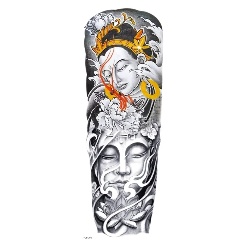 Fake Tattoo Dragon For Men Waterproof Sleeves Angel Tiger Snake Animal Stickers Waterproof Temporary Tattoos Skeleton Hand