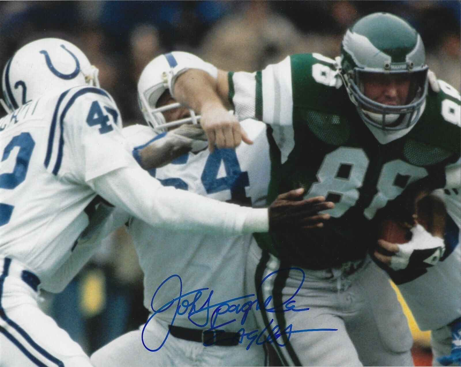 Autographed JOHN SPAGNOLA Philadelphia Eagles 8x10 Photo Poster painting w/COA