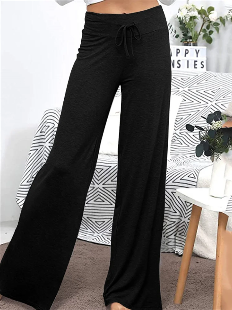 Drawstring Comfy Casual Wide Leg Pants