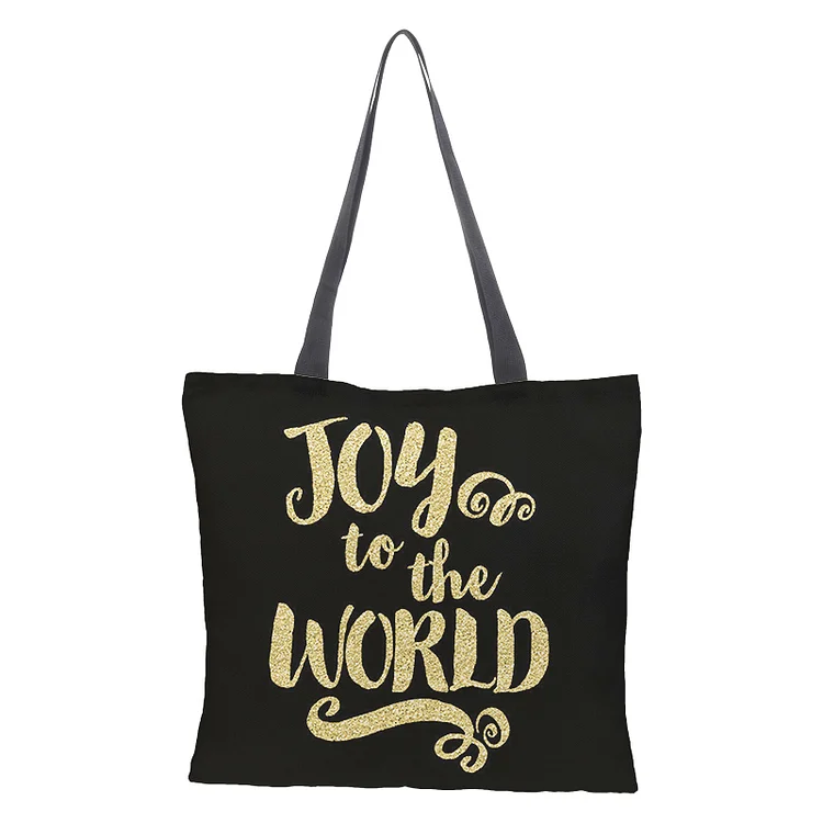 Linen Eco-friendly Tote Bag - Christmas letter