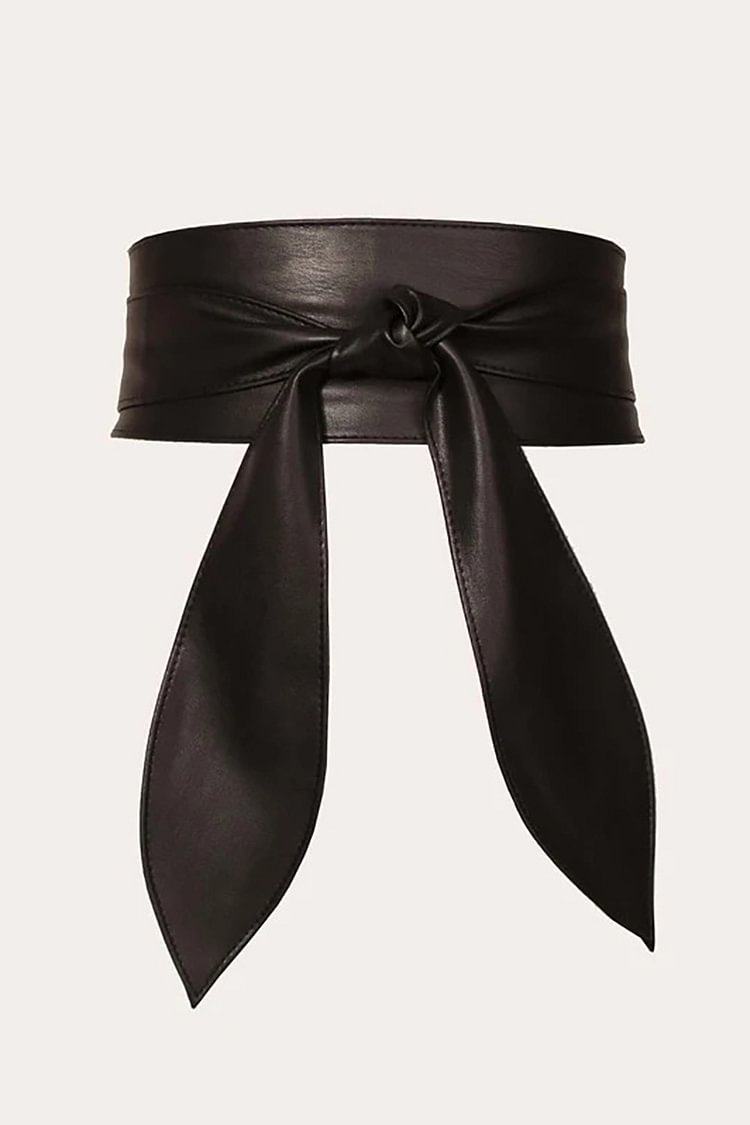 Elegant Solid Leather Bow Belts