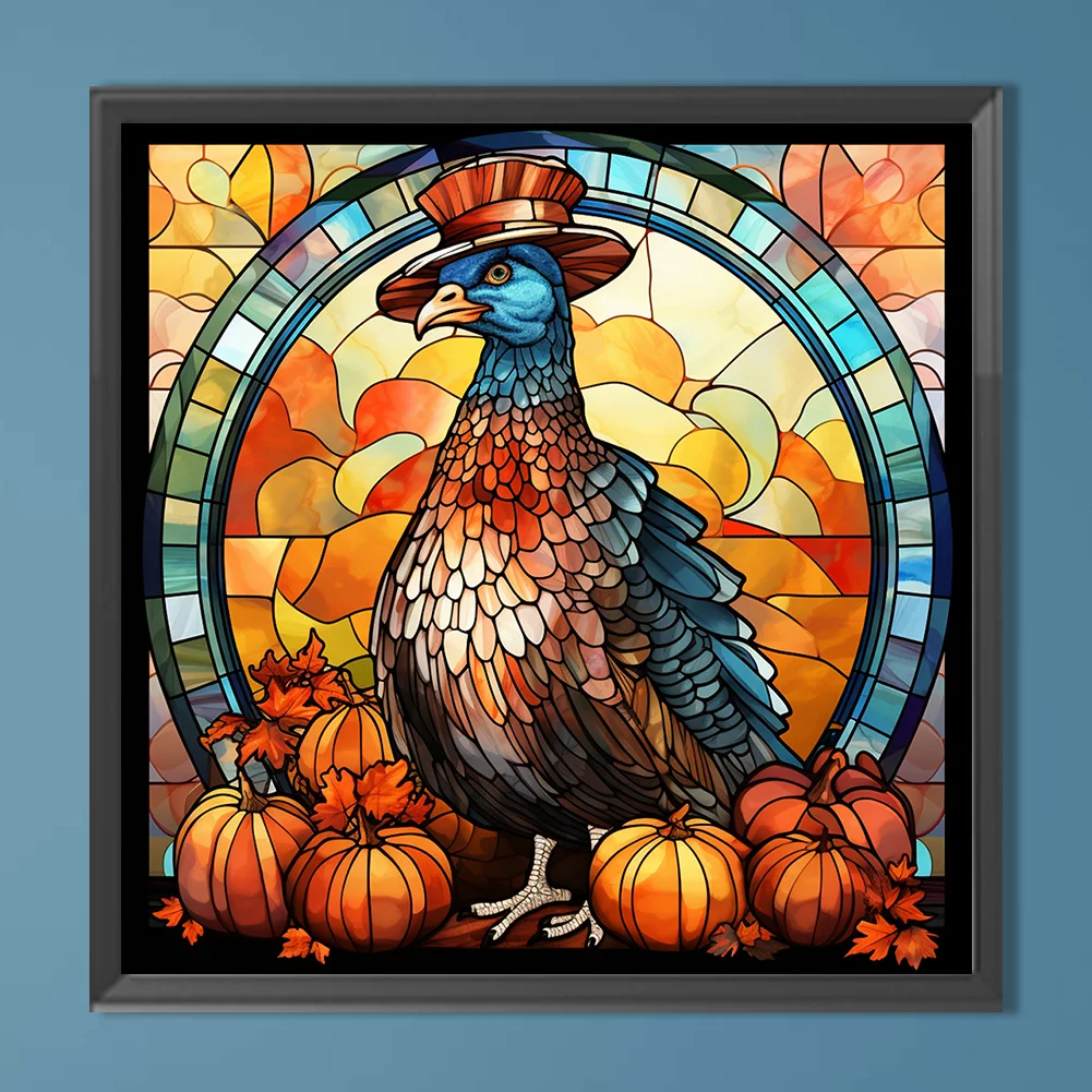Diamond Painting - Full Round Drill - Pumpkin Turkey(Canvas|40*40cm)