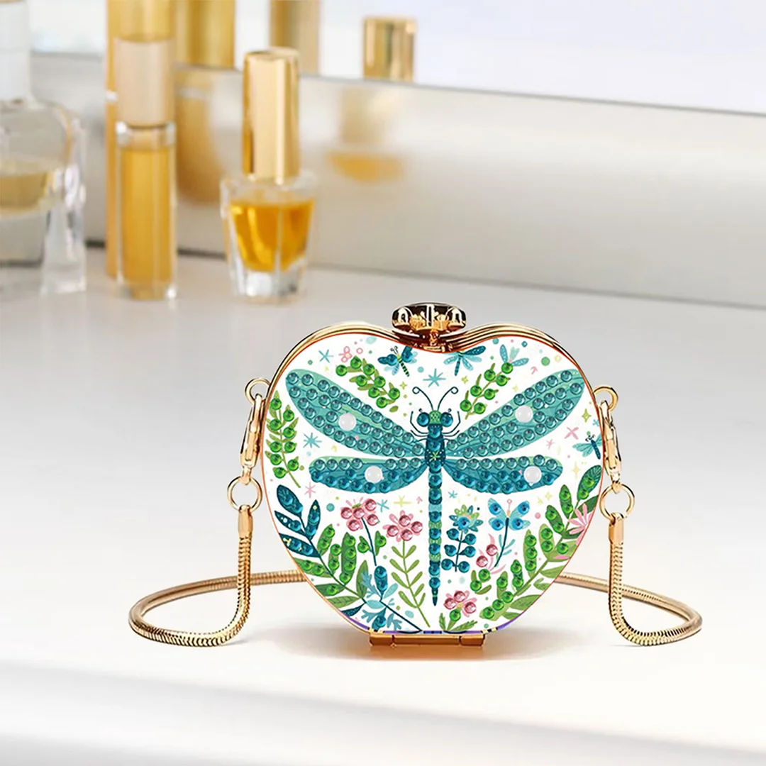 Dragonfly DIY Acrylic Love Art Diamond Painting Coin Purse with Chain for Women