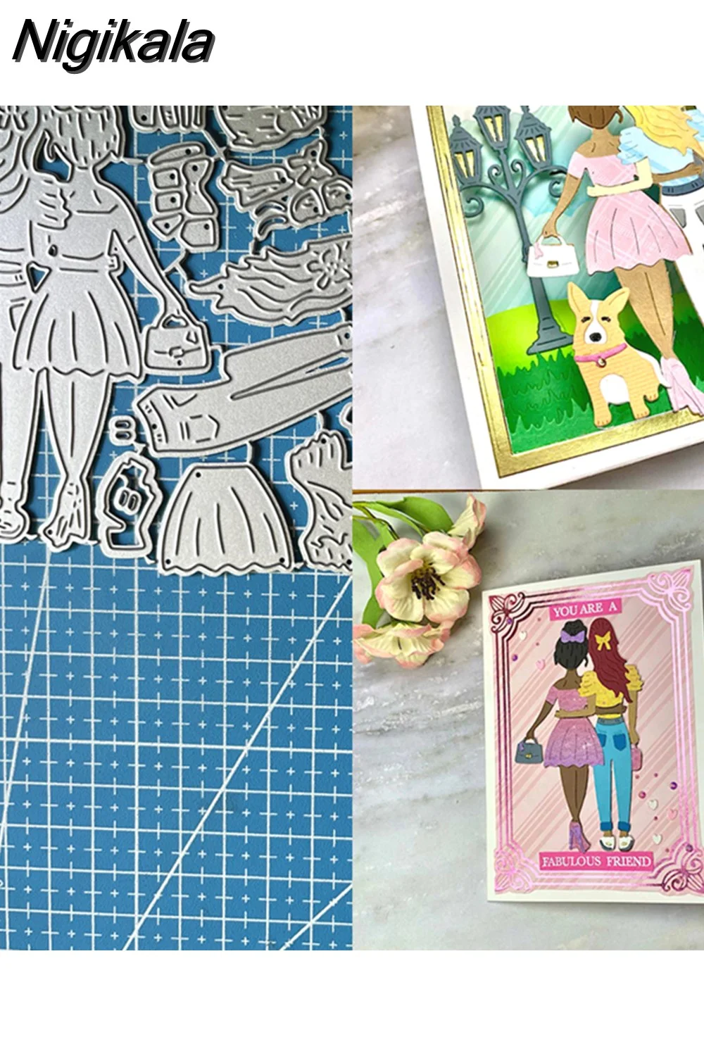 Nigikala Goddess Metal Cutting Dies Best Friends Diy Scrapbooking Photo Album Decorative Embossing Paper Card Crafts