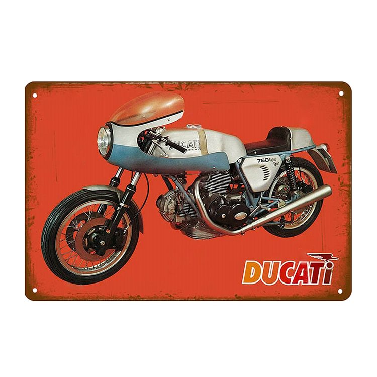 Motos Ducati - Enseigne Vintage Métallique/Enseignes en bois - 20*30cm/30*40cm