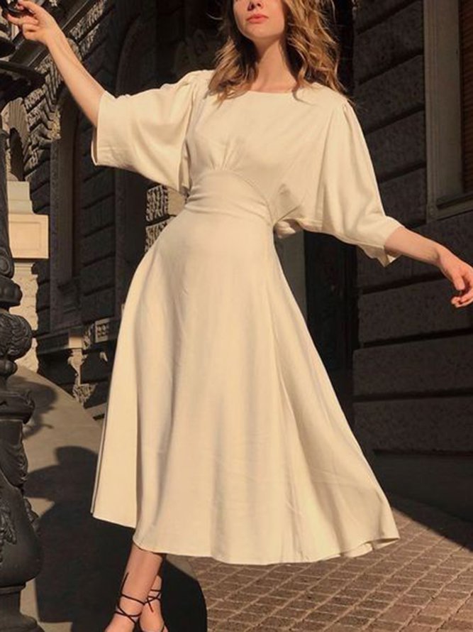 Elegant Retro Big Skirt Dress Zaesvini