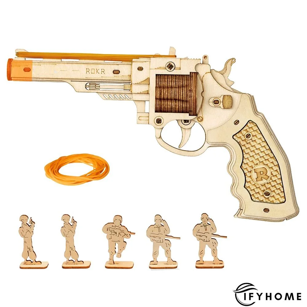 Wooden Pistol Assembled Toy DIY | IFYHOME