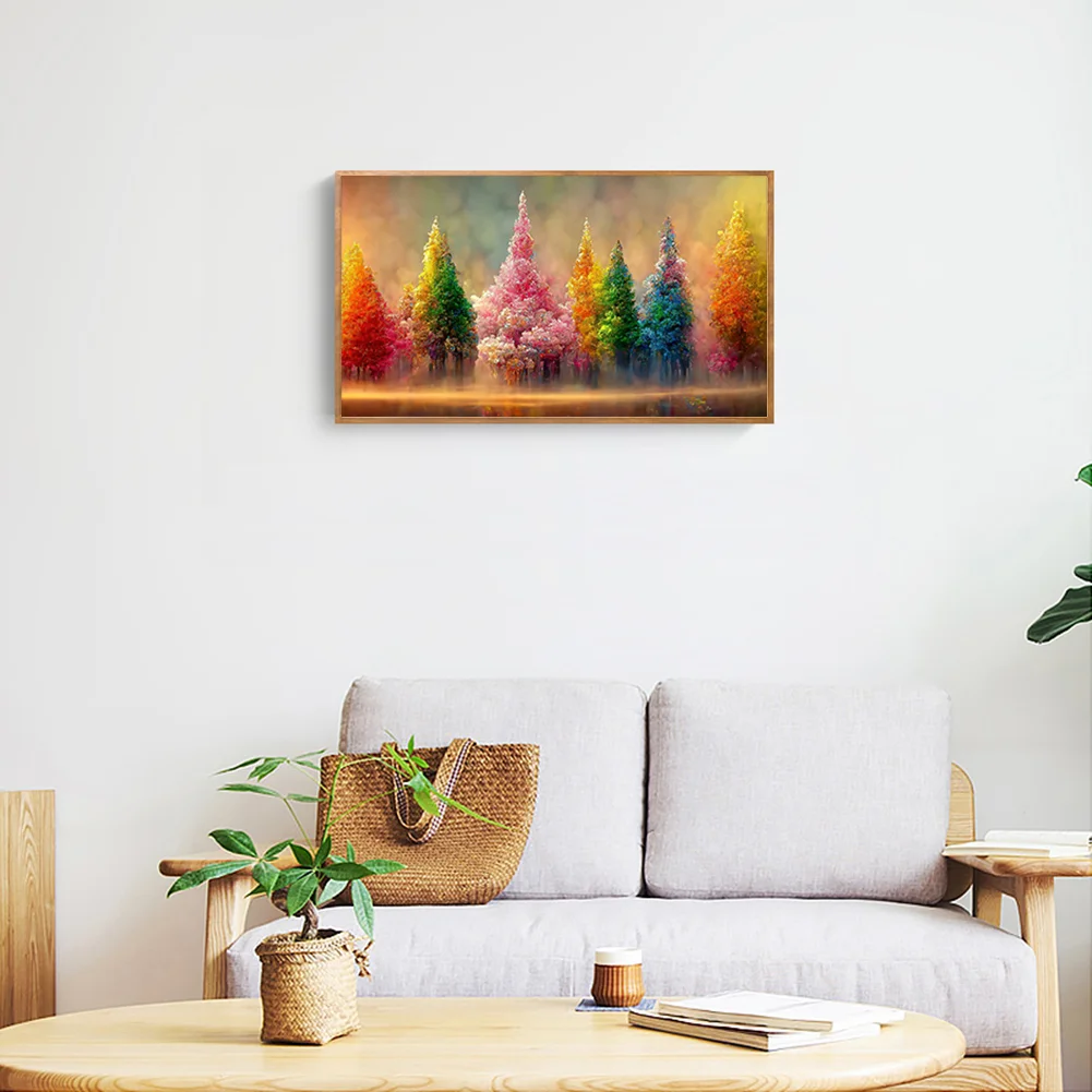 Diamond Painting - Full Round Drill - Painted Trees(80*40cm)