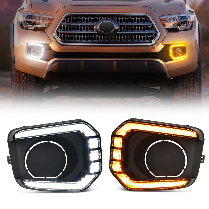 LED Fog Lights Bezel Assemblies for 2016-2023 Toyota Tacoma