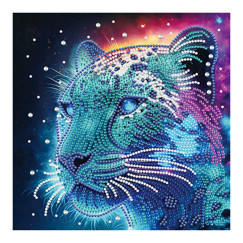 Color Leopard 30*30CM(Canvas) Special Shaped Drill Diamond Painting gbfke