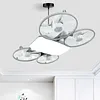 Screw in Ceiling Fan with Light with 3 Adjustable Color Modes Drone Inspired Led Ceiling Fan Light with Extension Rod & Remote Control for Bedroom Living Room Office