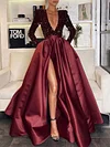 Spaghetti-Neck Split-Joint Long Sleeves Maxi Dress
