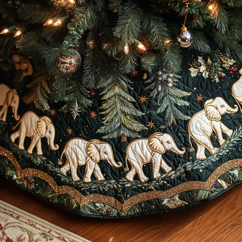 Safari Christmas Christmas Quilted Tree Skirt NCU0VH1211