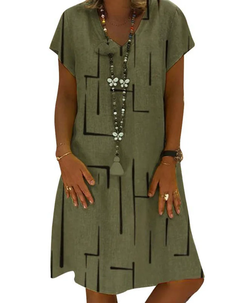 V-neck Plus Size Dress