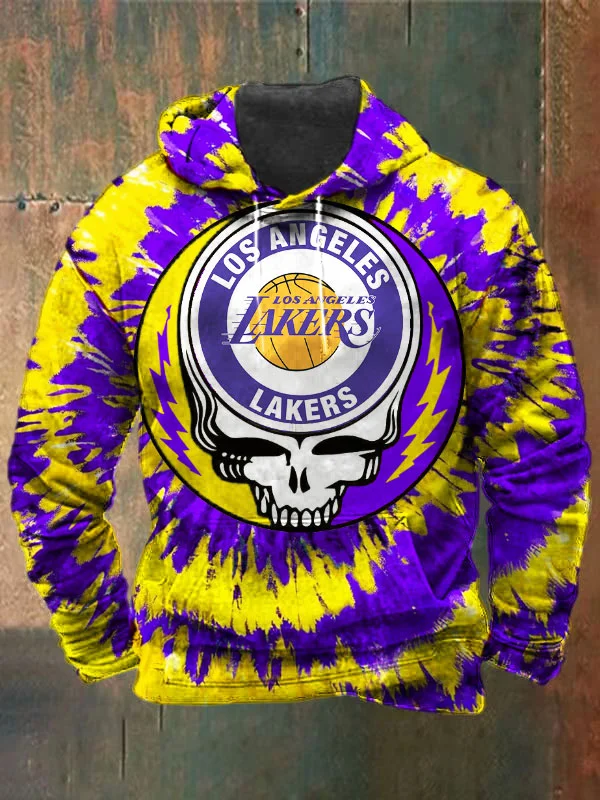 Unisex Skull LA Print Heavyweight Hoodies