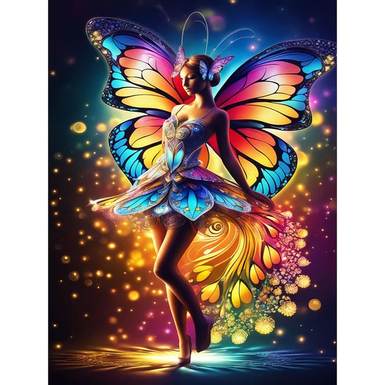 Full Round Diamond Painting - Butterfly Fairy 30*40CM