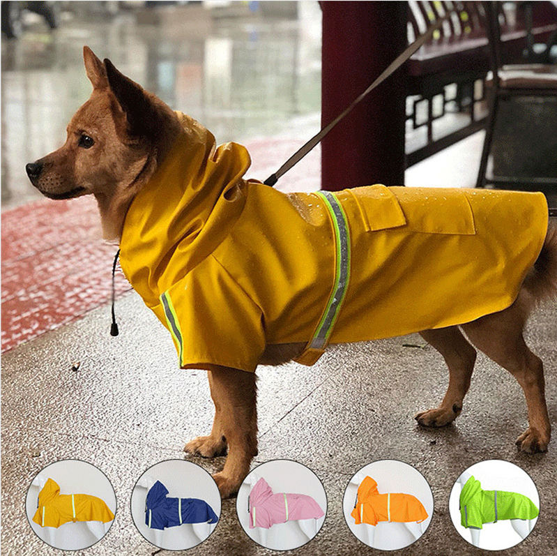 S-5XL Pets Small Dog Raincoats Reflective Small Large Dogs Rain Coat