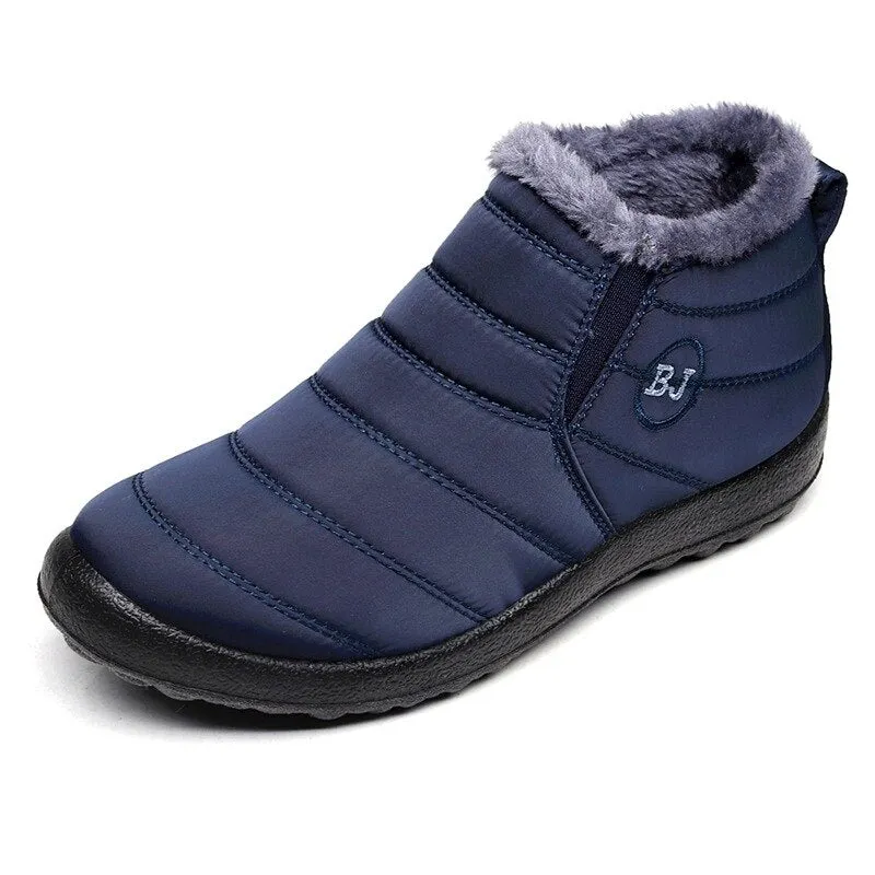 Man Women Winter Boots Black Snow Boots Waterproof Non-Slip Winter Lady Shoes Men Keep Warm Shoes Hiking Boots