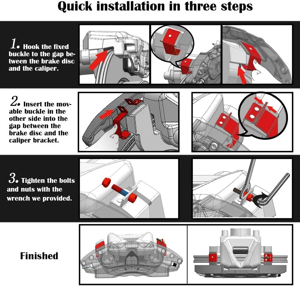 Car aluminum alloy special car special buckle screw fixed caliper cover (4PCS luxury upgrade version)