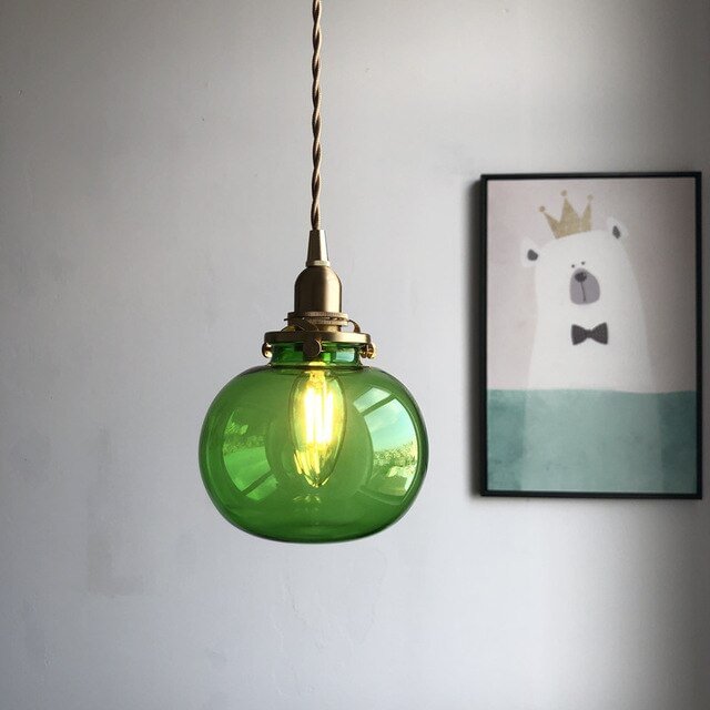 Modern Creative Glass Pendant Lamp Bar Bedside Bedroom Dining Room Decoration Pendant Lights Indoor LED E27 Combination Lighting