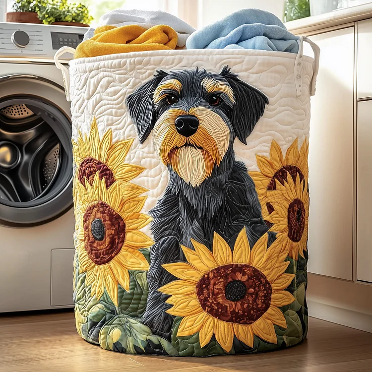 Schnauzer Joy Quilted Laundry Basket GFTONT3684