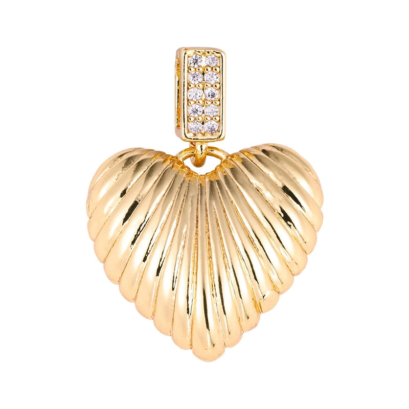 1 Piece Copper Zircon Four Leaf Clover Round Heart Shape Pendant Jewelry Accessories