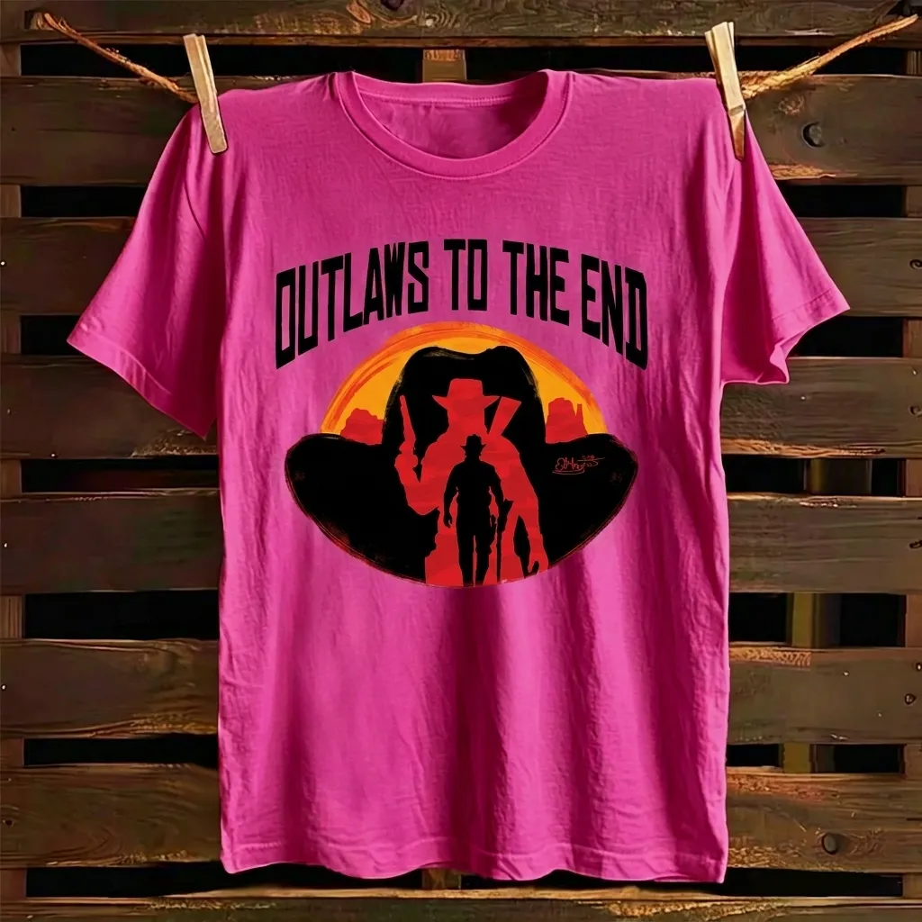 Western Style Theme Graphic Cowboy T-Shirt