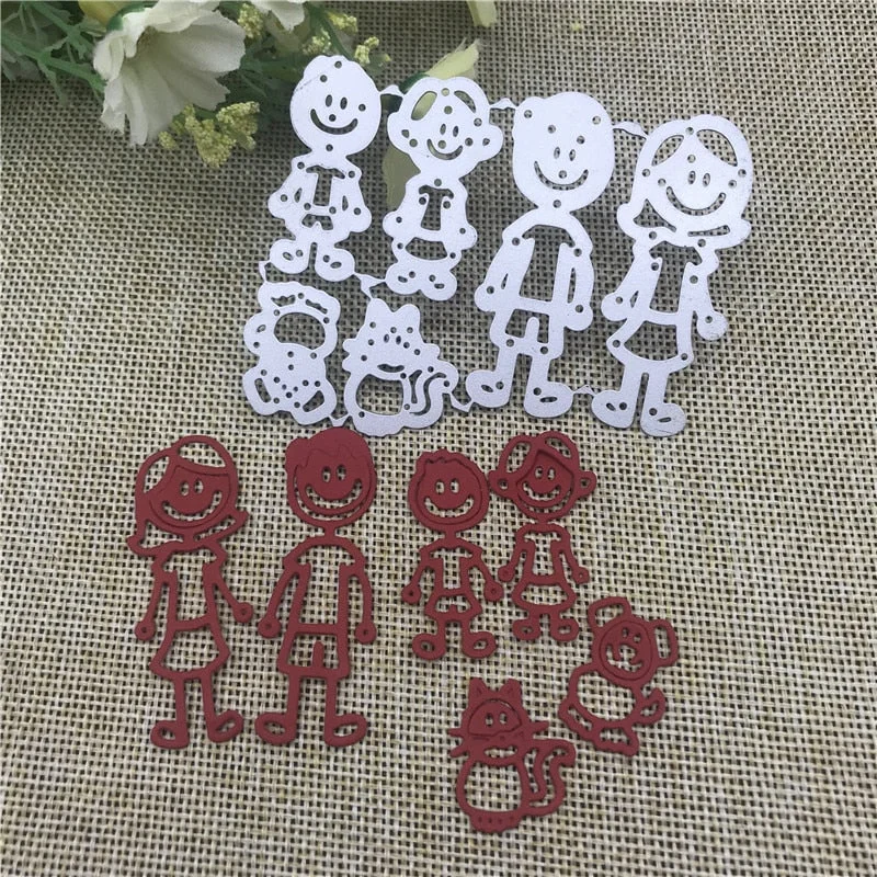 Family members craft Metal Cutting Dies Stencils For DIY Scrapbooking Decorative Embossing Handcraft Die Cutting Template