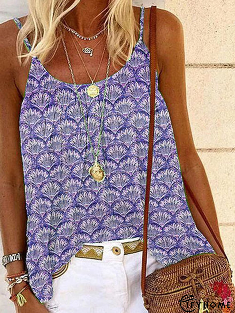 Sleeveless Printed T-shirt | IFYHOME