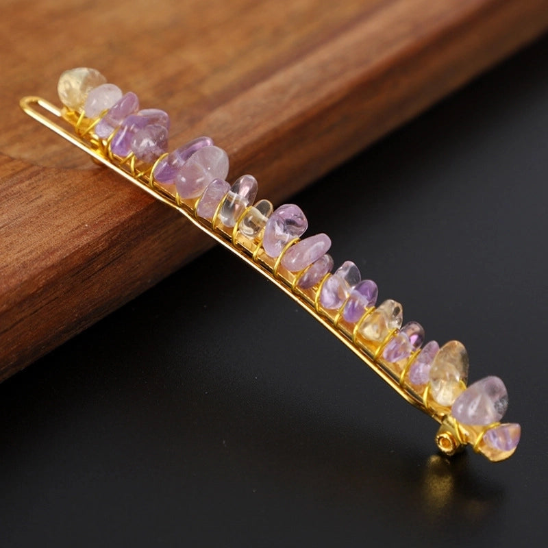 Women’s Retro Geometric Natural Crystal Hair Clip