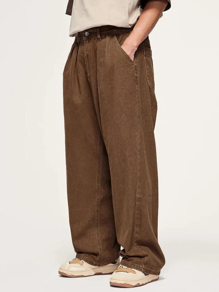 Brownm Wide Leg Denim Jeans