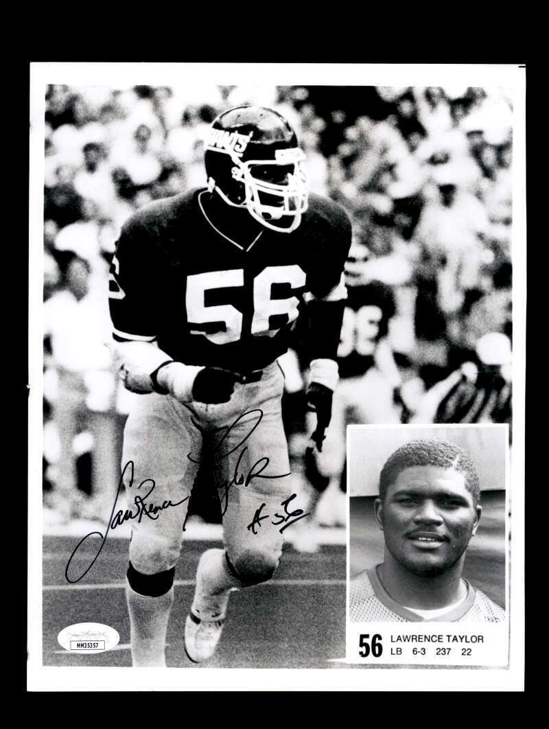 Lawrence Taylor JSA Coa Early Signed 8x10 Autograph Photo Poster painting