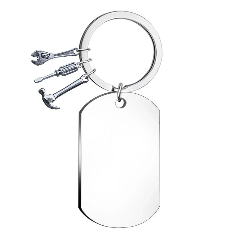 Minimalist Geometric Stainless Steel Unisex Bag Pendant Keychain