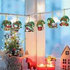 (US Local)6pcs Xmas Gnome  DIY Diamond Painting Art Pendant Wall Door Decoration