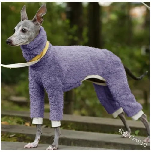 Brownm Brownm Double-Sided Velvet Dog Suit New Pet Clothing Pure Color Four-Legged Dog Suit Warm Clothes