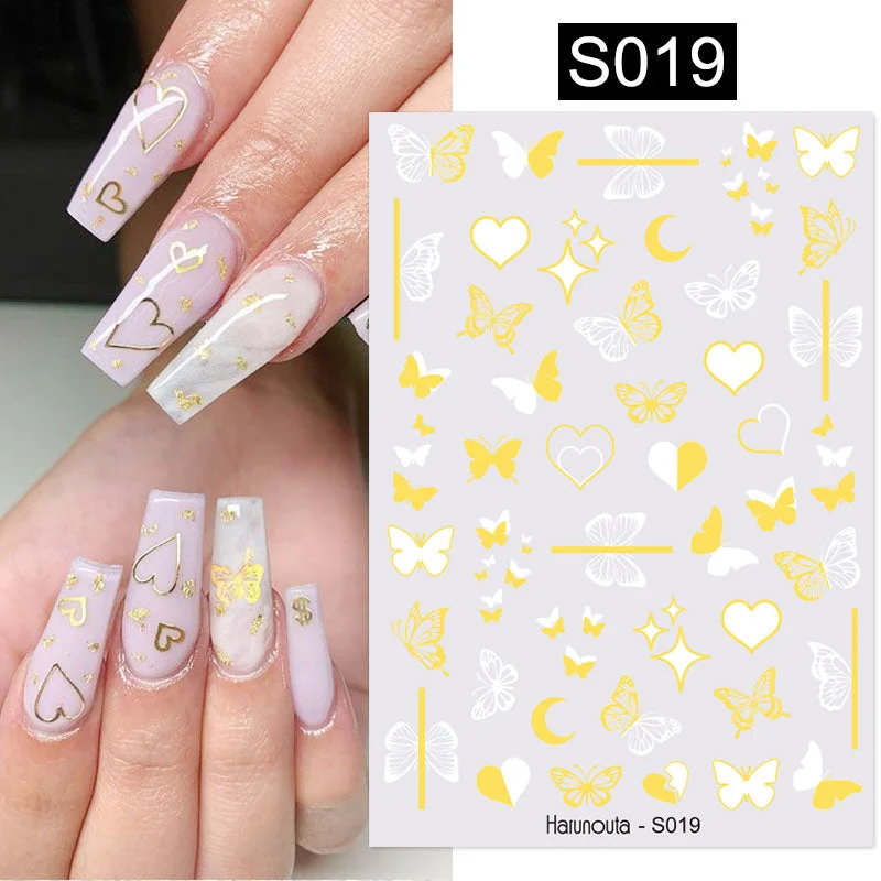 1PC Succulent Plants Flower 3D Nail Sticker Spring Floral Leaves Adhesive Transfer Decals Slider DIY Nail Art Decoration-Nail Inspo