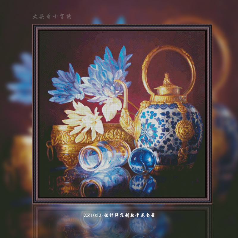 [ZZ1052-Designer customized blue and white gold ware] Painting Fairy Cross Stitch