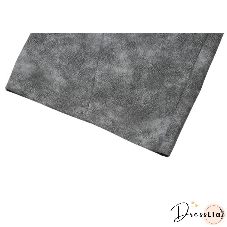 Sfumato Pattern Design Suede Wide Leg Pants