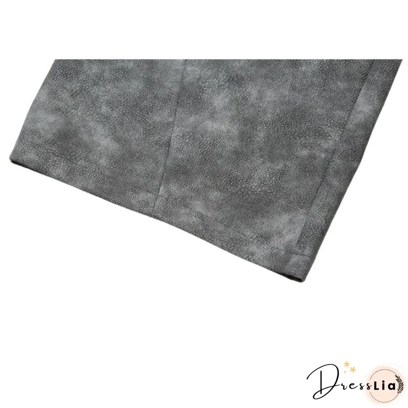 Sfumato Pattern Design Suede Wide Leg Pants