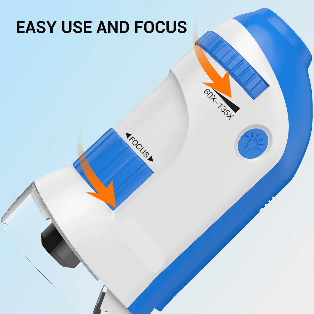 BEBANG Kids Microscope, 60X-135X Handheld Portable Mini Microscope for Study