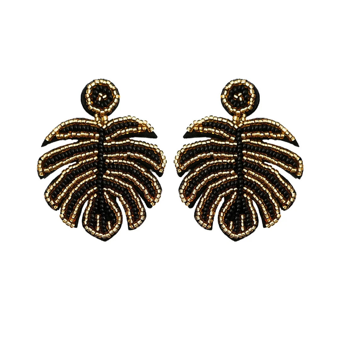 Dvacaman Bohemian Colourful Weave Beaded Flower Statement Drop Earrings Women Ethnic Handmade Seed Beads Dangle Earrings Jewelry