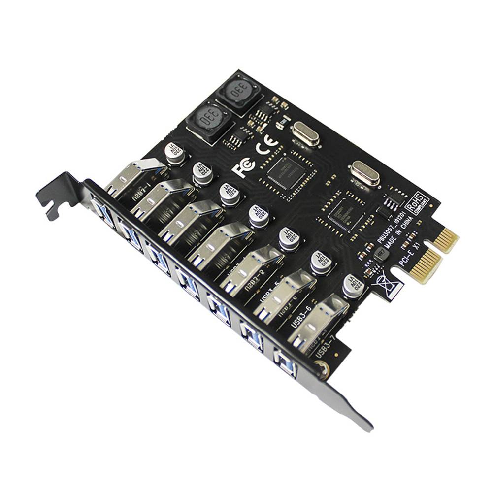 

USB PCI-E Expansion Card High Speed 7 Ports USB 3.0 PCI Express HUB Adapter, 501 Original