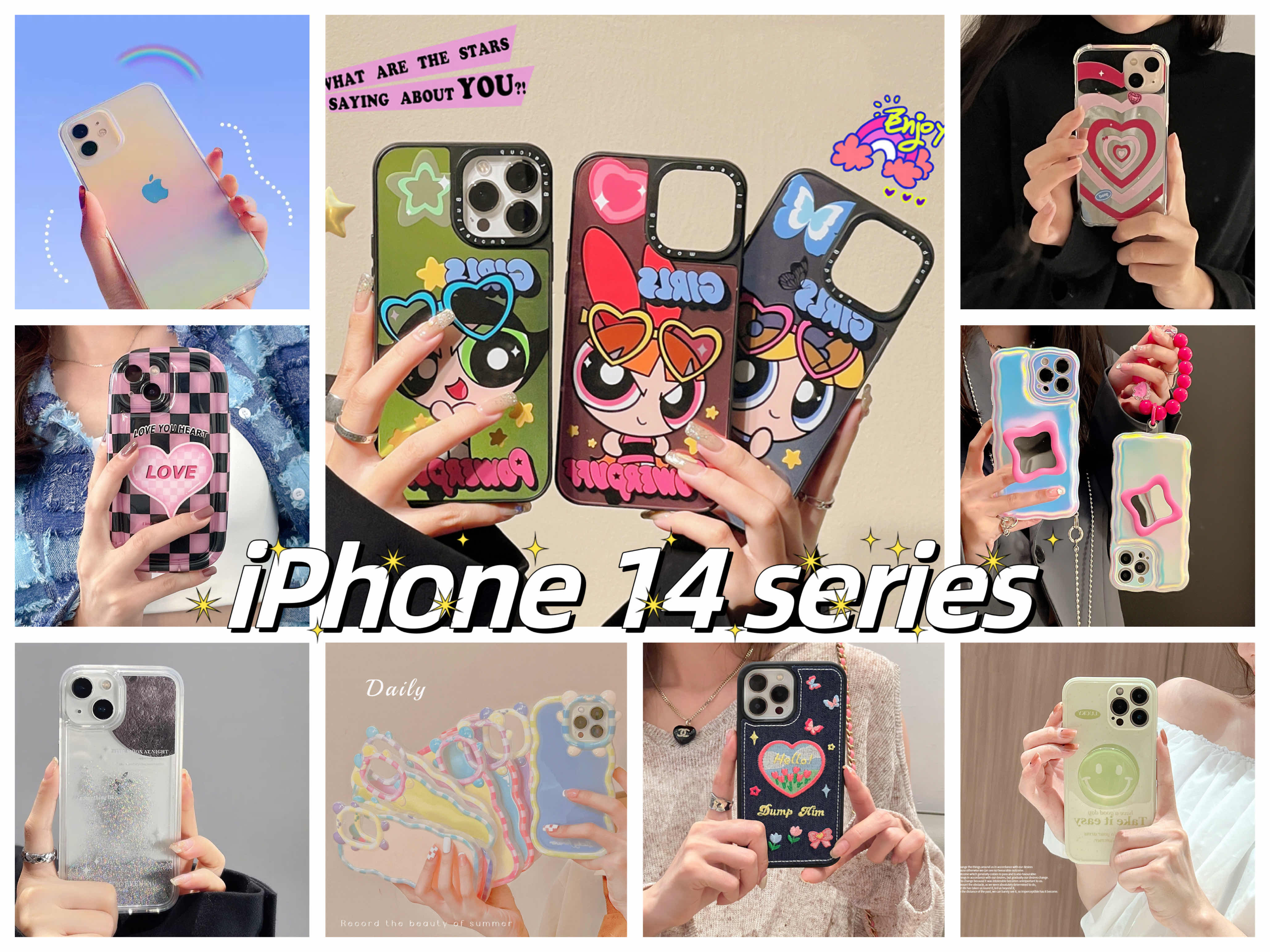 Kawaii iPhone 14 series cases cute cheap iPhone cases various designs