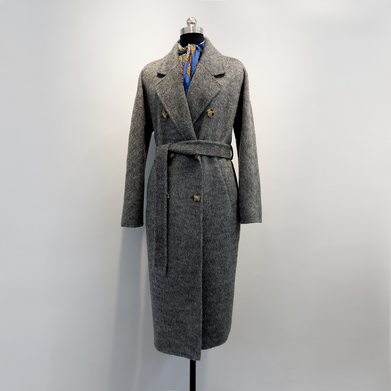 Double-breasted Women's Wool Silk Coat  REAL SILK LIFE