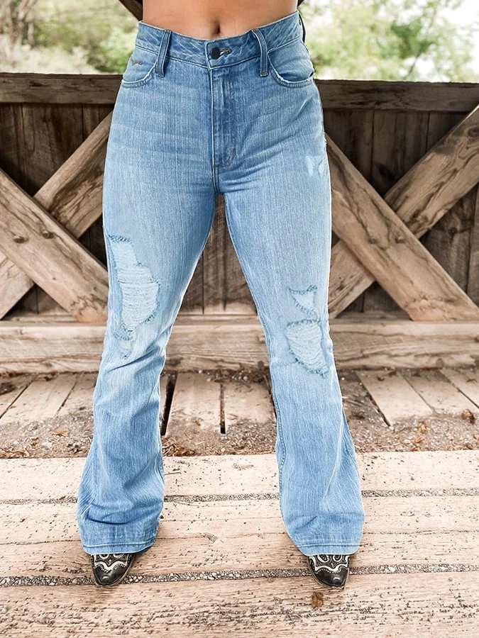 Western Style Ripped Casual Jeans