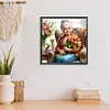 Diamond Painting-DIY Full Round Drill Old Lady With Tulips
